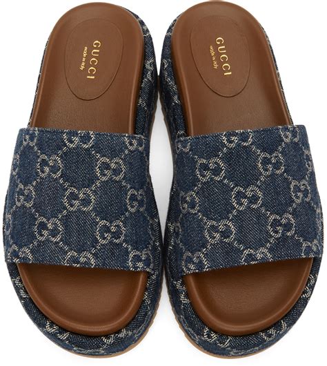 gucci canvas slides cheap|gucci slides denim.